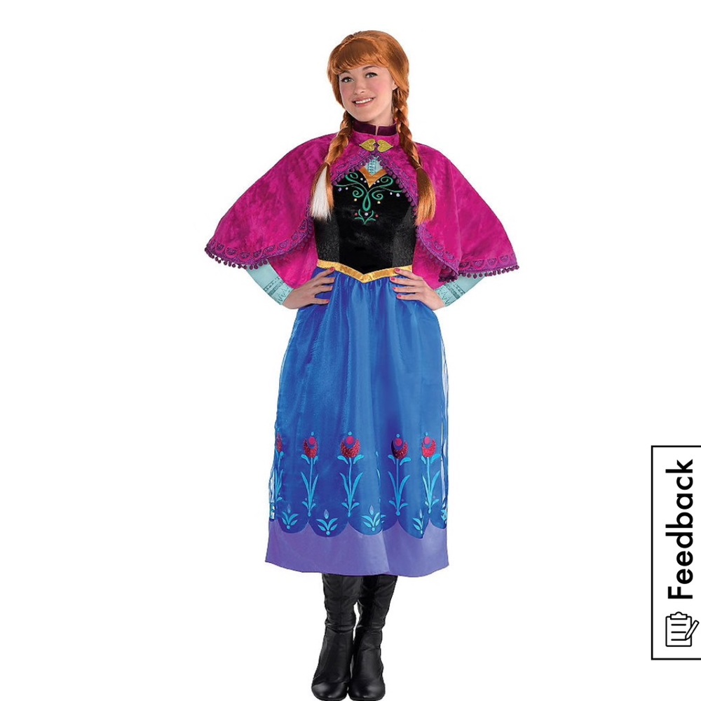 Anna Halloween Costume for adult (dress and cape)